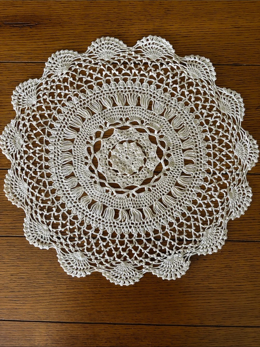 Handmade Crochet Doily Table Accent - Cream